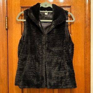 Black Faux Fur Vest